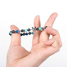 Load image into Gallery viewer, Karseer Beaded Bracelets for Women, Real Natural Stones Energy Balance Anxiety Relief Healing Bracelet Magnetic Hematite Blue Lace Agate Beads Elastic Bracelet Prayer Meditation Memorial Jewelry Gift
