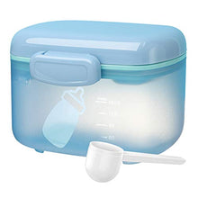 Load image into Gallery viewer, Zooawa Baby Formula Dispenser, Portable Travel Milk Powder Formula Container Candy Fruit Snack Storage Container with Scoop and Leveller, On-The-Go, BPA Free, Transparent - Blue
