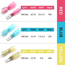 Load image into Gallery viewer, 200PCS Heat Shrink Wire Connectors Blue Spade Butt Electrical Terminals Female and Male Insulated Connectors
