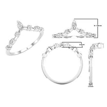 Load image into Gallery viewer, Dazzlingrock Collection 0.20 Carat (ctw) Marquise &amp; Round White Diamond Ladies Wedding Band Chevron Ring 1/5 CT, 14K White Gold, Size 7
