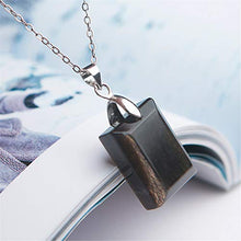 Load image into Gallery viewer, Natural Black Sunstone Moonstone Crystal Rectangle Bead Woman Men Pendant

