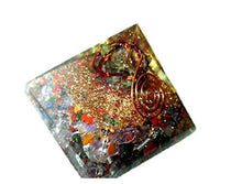 Load image into Gallery viewer, Jet Mix Gemstone Labradorite Merkaba Chakra Orgone Pyramid Crystal Gemstones Copper Metal Mix Rare Healing Positive Energy Tetrahedron Sacred Geometry Memory
