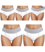 Load image into Gallery viewer, wirarpa Women's Cotton Underwear High Waist Briefs Ladies Soft Breathable Panties Full Coverage Underpants White 5 Pack Small
