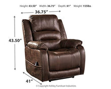 Load image into Gallery viewer, Signature Design by Ashley Barling Power Recliner Adjustable Headrest Walnut
