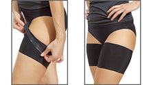 Load image into Gallery viewer, Bandelettes Original Patented Elastic Anti-Chafing Thigh BandsPrevent Thigh Chafing - Black Unisex 6", Size E (XX-Large)
