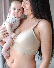Load image into Gallery viewer, Kindred Bravely Simply Sublime Seamless Nursing Bra for Breastfeeding | Wireless Maternity Bra (Beige, Medium)
