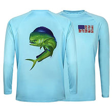 Load image into Gallery viewer, HDE Mens Athletic Performance Shirt Long Sleeve Light Blue Mahi - M
