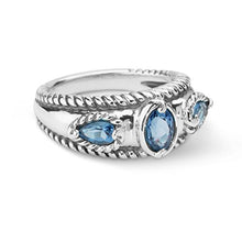 Load image into Gallery viewer, Carolyn Pollack Sterling Silver London Blue Topaz Band Ring,  size 5
