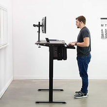 Load image into Gallery viewer, VIVO Electric 60 x 24 inch Stand Up Desk, Espresso Solid One-Piece Table Top, Black Frame, Height Adjustable Standing Workstation with Simple 2 Button Controller (DESK-KIT-B06E)
