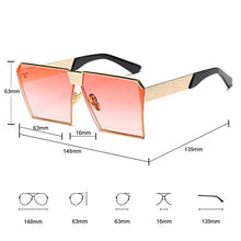 Load image into Gallery viewer, LKEYE - Unique Oversize Shield Vintage Square Sunglasses LK1705 Gold Frame/Gradient Red Lens

