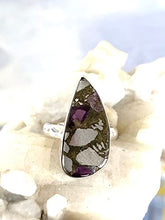 Load image into Gallery viewer, A Matrix of Natural AMETHYST in PYRITE (2.4 x 1.2 cm) Gemstone, 925 Sterling Silver, Ring Sz 8 Jewelry
