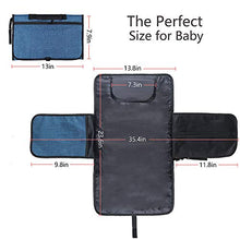 Load image into Gallery viewer, Baby Portable Changing Pad,Diaper Change Mat with Head Cushion and Pockets,Travel Changing Mat Station, Travel Home Change Mat Organizer Bag for Toddlers Infants and Newborns. (Blue)
