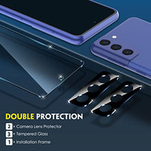 Load image into Gallery viewer, [3+2 Pack] UniqueMe Compatible with Samsung Galaxy S21 FE 5G (Not for Samsung Galaxy S21) Screen Protector Tempered Glass and Camera Lens Protector [Easy Installation Frame] HD Clear [Anti-Scratch]
