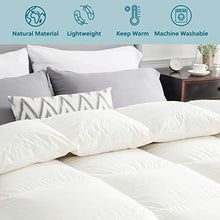 Load image into Gallery viewer, Bedsure 100% Cotton Down Comforter Full/Queen Size (88x88 inches) - Down and Feather Quilted Comforter, 50 OZ 700 Fill Power Washable All Season Bed Comforter - White Duvet Insert with Corner Tabs

