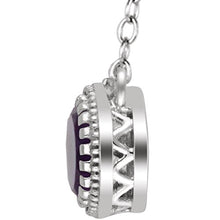 Load image into Gallery viewer, FB Jewels 14k White Gold Amethyst"February" 18" Birthstone Necklace
