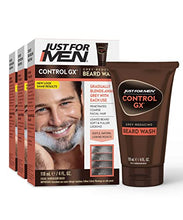 Load image into Gallery viewer, Just For Men Control GX Grey Reducing Beard Wash Shampoo, Gradually Colors Mustache and Beard, Leaves Facial Hair Softer and Fuller, 4 Fl Oz - Pack of 3 (Packaging May Vary)
