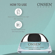 Load image into Gallery viewer, Onsen Secret Collagen Boosting Cream Night Cream For Women Hyaluronic Acid Jojoba Oil Vitamin C Peptides Complex Soothing Green Tea Anti Wrinkle Cream For Face &amp; Neck Made In The USA (50 ml)
