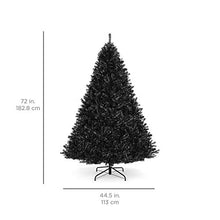 Load image into Gallery viewer, Best Choice Products 6ft Artificial Full Black Christmas Tree Seasonal Holiday Decoration for Home, Office, Party Decoration w/ 1,477 PVC Branch Tips, Metal Hinges, Foldable Base
