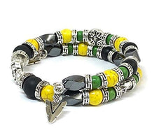 Load image into Gallery viewer, Men's Beaded Bangle Bracelet Jamaican Jewelry
