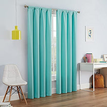 Load image into Gallery viewer, ECLIPSE Kendall Modern Blackout Thermal Rod Pocket Window Curtain for Bedroom or Living Room (1 Panel), 42" x 63", Pool
