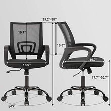 Load image into Gallery viewer, Office Chair Ergonomic Desk Chair Mesh Computer Chair with Lumbar Support Armrest Executive Rolling Swivel Adjustable Mid Back Task Chair for Women Adults, Black
