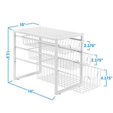 Load image into Gallery viewer, Simple Trending 3-Tier Under Sink Cabinet Organizer with Sliding Storage Drawer, Desktop Organizer for Kitchen Bathroom Office, Stackable, White
