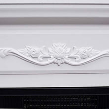 Load image into Gallery viewer, HOMCOM Freestanding Electric Fireplace Heater with Mantel, Wood, 1400W, 30" H, Beige
