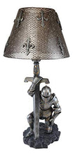 Load image into Gallery viewer, Ebros Gift The Accolade Medieval Kneeling Knight of Chivalry Suit of Armor Knighthood Ceremony Side Table Lamp Statue 22" Tall Renaissance Crusaders Decor Figurine Kings and Knights (2)
