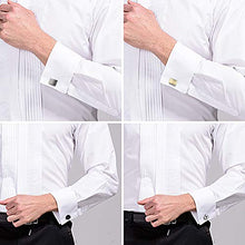 Load image into Gallery viewer, YADOCA Men's Cufflinks and Tie Clips Set Necktie Tie Bar Clips Business Shirts Wedding Tuxedo Cufflinks with Box Silver-Tone Gold-Tone Black
