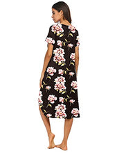 Load image into Gallery viewer, Ekouaer Women's Nightgown Sleepwear Short Sleeves Shirt Casual Sleepdress

