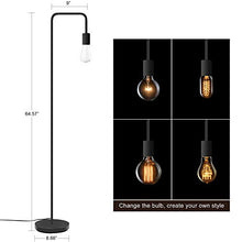 Load image into Gallery viewer, Industrial Floor Lamp - Floor Lamp with Eye Caring，LED Bulb Included, Led Floor Lamps for Bedroom, Floor Lamps for Living Room, in-Line On/Off Foot Switch,Matte Black
