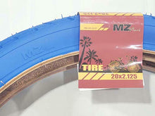 Load image into Gallery viewer, MZ PARTS MIAMI 20x2.125 Tires Bicycle (57-406) Two BMX Street Bicycle Tires (Blue)
