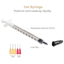 Load image into Gallery viewer, BSTEAN Syringe Blunt Tip Needles Caps Refilling and Measuring E-Juice, E-Liquids, E-cigs, Adhesives, Vape, Oil or Glue Applicator (Pack of 20)
