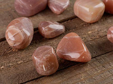 Load image into Gallery viewer, Chocolate Moonstone Tumbled Stones - Two Genuine Natural Moonstone Tumbled Stones, Reiki Crystals and Healing Stones E1122

