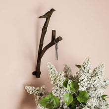 Load image into Gallery viewer, Lavish Home Decorative Skeleton Key Design Cast Iron Shabby Chic Wall Mount Hooks for Coats, Towels, Hats, Scarves, Jewelry, and More, (L) 2.5”x (W) 5”x (H) 11”, Rustic Brown
