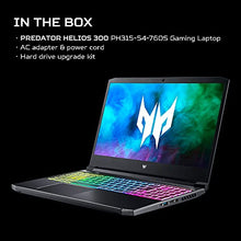 Load image into Gallery viewer, Acer Predator Helios 300 PH315-54-760S Gaming Laptop | Intel i7-11800H | NVIDIA GeForce RTX 3060 Laptop GPU | 15.6" Full HD 144Hz 3ms IPS Display | 16GB DDR4 | 512GB SSD | Killer WiFi 6 | RGB Keyboard
