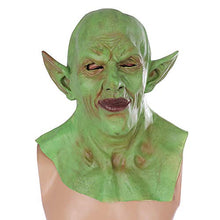 Load image into Gallery viewer, Ghost Cosplay Mask Goblin Costume Full Face Mask Halloween for Adults Masquerade Party Green
