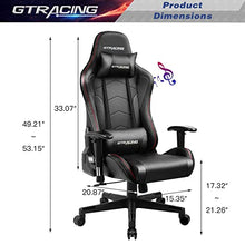 Load image into Gallery viewer, GTRACING Gaming Chair with Speakers Bluetooth Music Video Game Chair Audio Ergonomic Design Heavy Duty Office Computer Desk Chair GT890M (Black)
