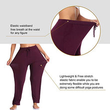 Load image into Gallery viewer, Envlon Women's Lounge Pants with Pockets Elastic Waist Stretch Running Workout Sweatpants Burgundy
