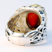 Load image into Gallery viewer, Handmade Agate Ring | AlAliGems | Black Jazaa | Sterling Silver 925 | HANDCRAFT | US Size 9
