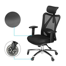 Load image into Gallery viewer, Duramont Ergonomic Adjustable Office Chair with Lumbar Support and Rollerblade Wheels - High Back with Breathable Mesh - Thick Seat Cushion - Adjustable Head &amp; Arm Rests, Seat Height - Reclines
