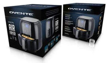 Load image into Gallery viewer, Ovente Electric Air Fryer 3.2-Quart for Grilling Roasting with Digital LED Touch Display Non-Stick Fry Basket &amp; Pan, 1400 Watt Power Air Oven &amp; Oilles Cooker with Temperature Control, Black FAD61302B
