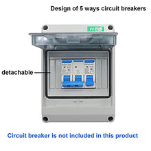 Load image into Gallery viewer, smseace Circuit Breaker Box Distribution Protection Box, ABS Plastic Transparent Cover Waterproof Distribution Box IP65, for Indoor Wall Circuit Breaker (5 Way )
