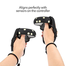 Load image into Gallery viewer, Wasserstein Silicone Skin Set Compatible with Oculus Quest 2 - Includes Oculus Quest 2 Accessories - Controller Grip Shells, Sweatproof Face Cover, Protective Lens Cover, Wrist Straps - (Black)
