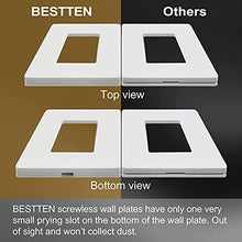 Load image into Gallery viewer, [5 Pack] BESTTEN 2-Gang Screwless Wall Plate, USWP4 White Series, Decorator Outlet Cover, H4.69” x W4.73”, for Light Switch, Dimmer, USB, GFCI, Receptacle
