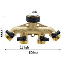 Load image into Gallery viewer, Twinkle Star 4 Way Heavy Duty Brass Garden Hose Splitter, Hose Connector 3/4", Hose Spigot Adapter with 4 Valves
