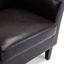 Load image into Gallery viewer, Belleze Modern Arm Club Chair Faux Leather Tub Barrel Style, Brown
