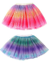 Load image into Gallery viewer, Girls Tutu 2 Pack Tutus for Girls Rainbow Tutu Princess Tutu Ballet Tutu Toddler Tutu Skirt for 2-6 Years, Rose+Purple
