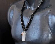Load image into Gallery viewer, ElisaJewelryArt - Natural Raw Selenite With Citrine Crystal Beaded Necklace Genuine Black Onyx Gemstone Creativity Stone Clasp Closure Necklace Unisex Necklace (22, Citrine)
