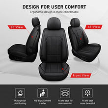 Load image into Gallery viewer, KIVAGURU Front Car Seat Covers 2 Pcs, Leather Car Seat Protectors, Universal Breathable Auto Interior Fit for Most Sedans SUV Pick-up Truck, with Backrest（Square Black）
